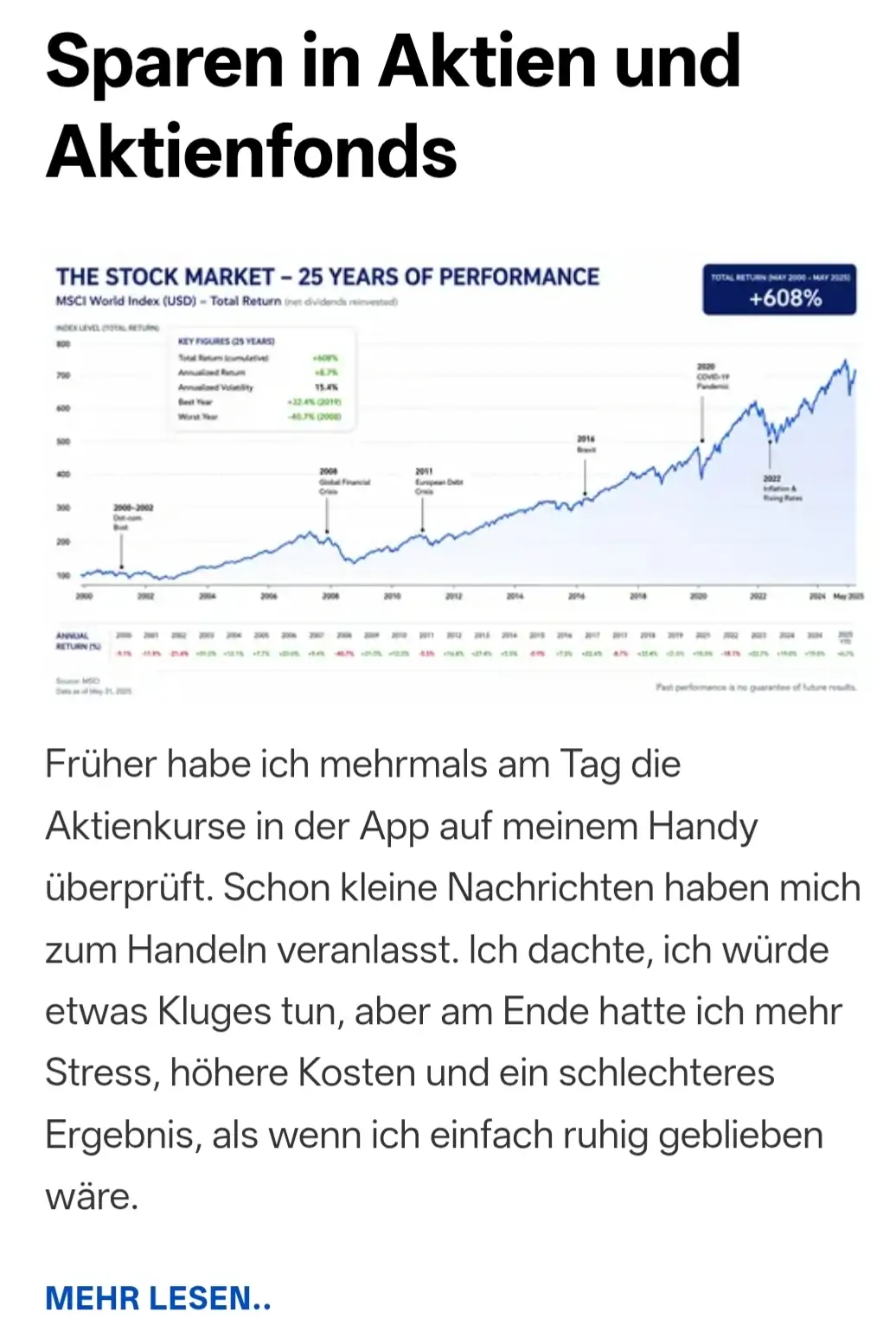 Sparen in Aktien und Aktienfonds