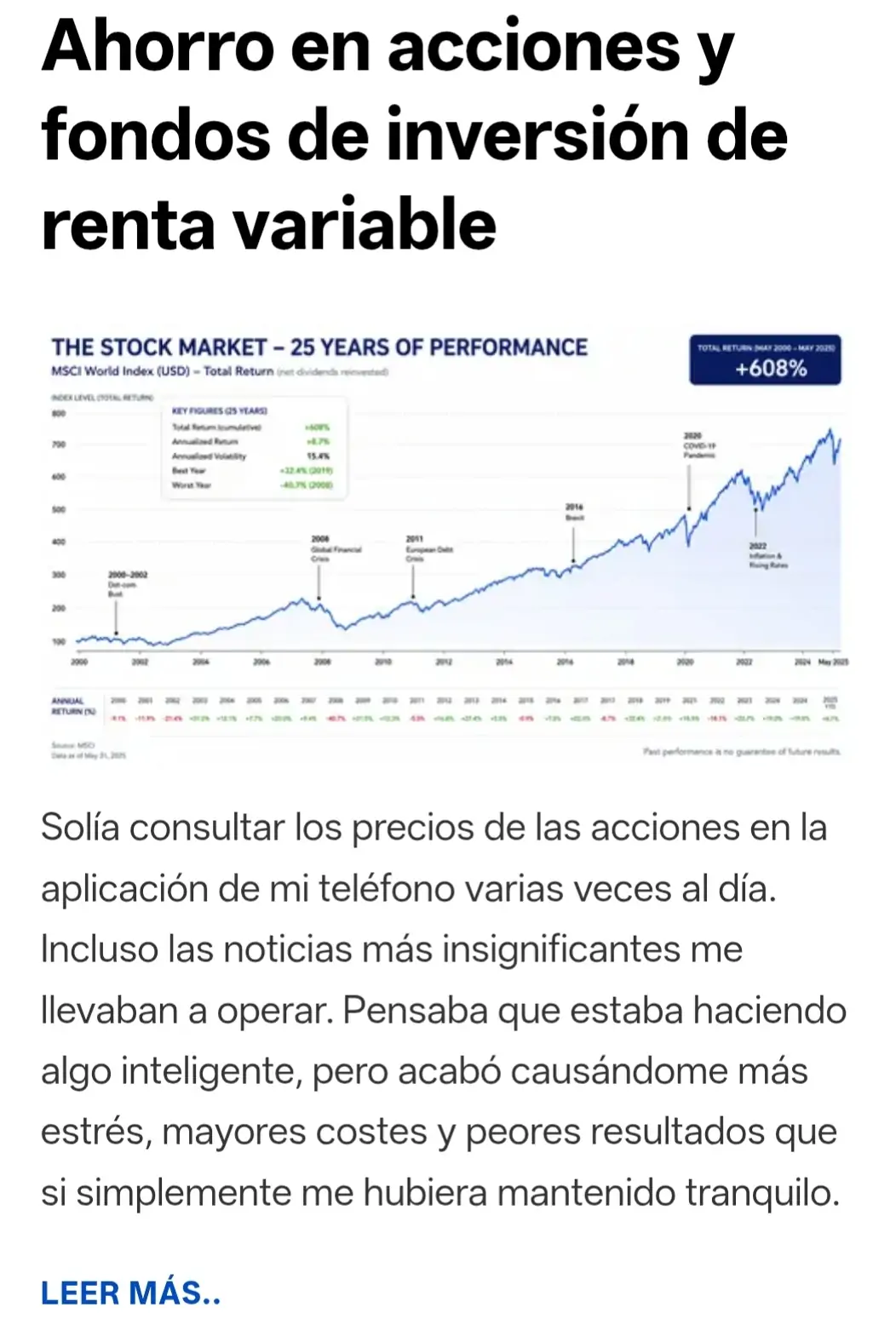 Ahorro en acciones y fondos