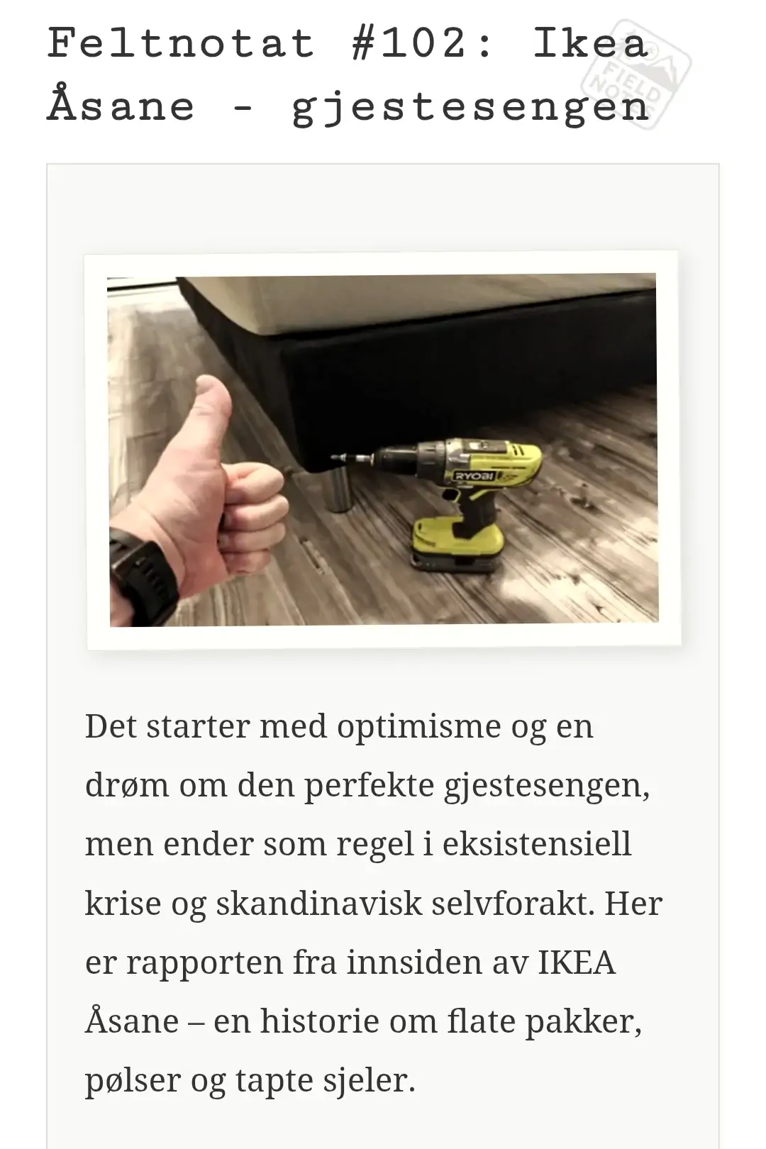 Feltnotat #102
