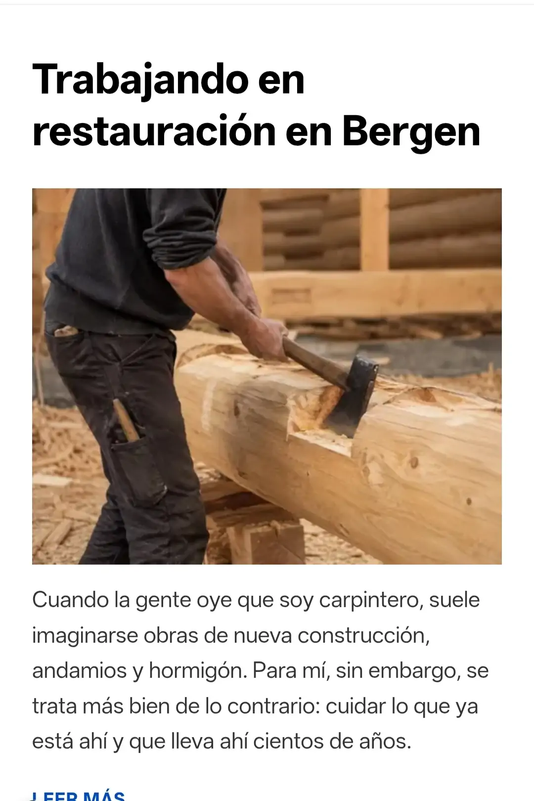 Trabajando en restauración en Bergen