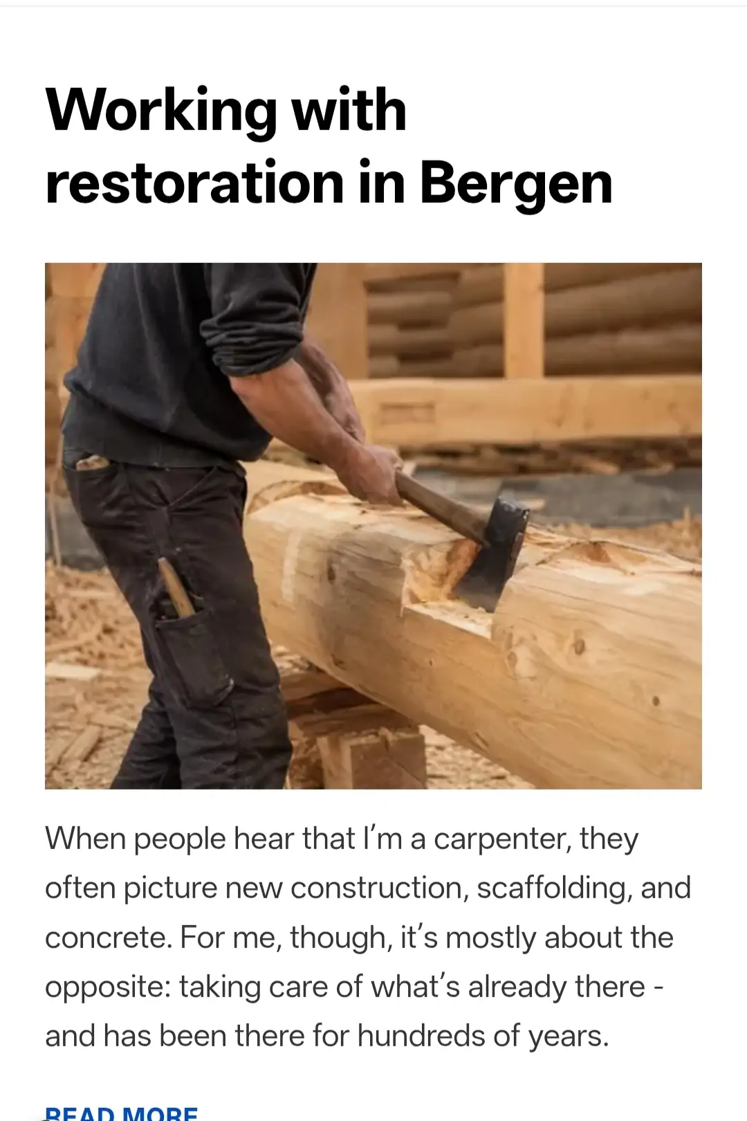 Working with restoration in Bergen