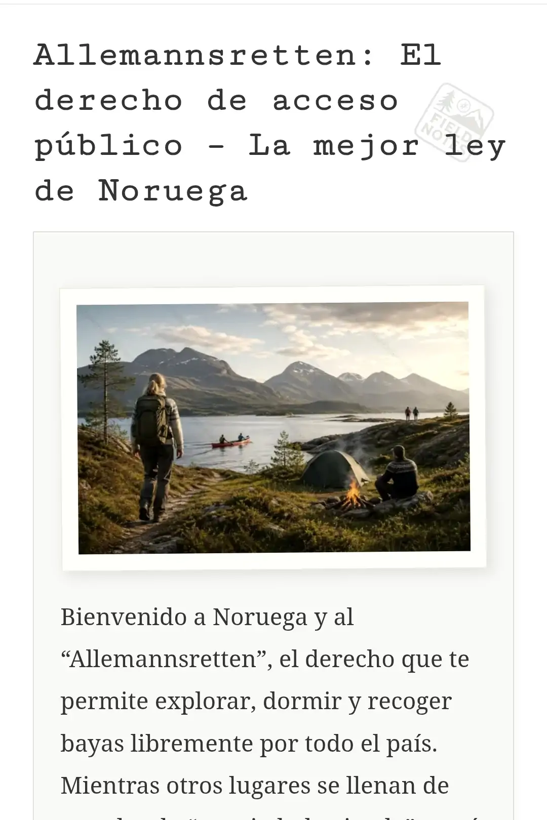Allemannsretten: El derecho de acceso público – La mejor ley de Noruega