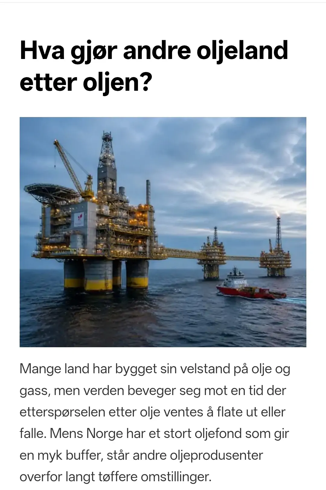 Hva gjør andre oljeland etter oljen?