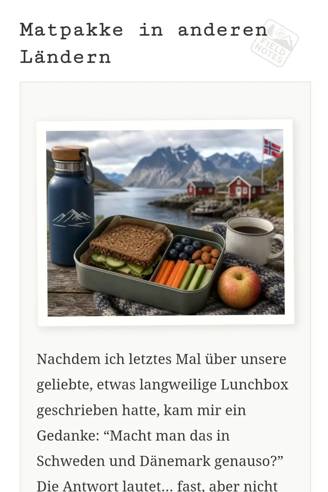 Matpakke in anderen Ländern