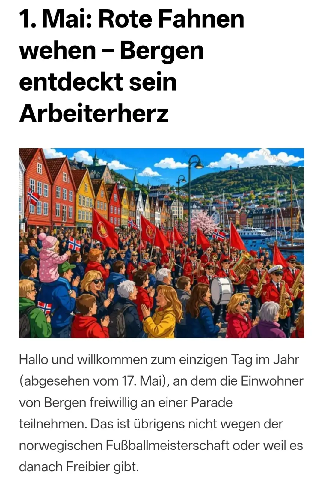 1. Mai: Rote Fahnen wehen – Bergen entdeckt sein Arbeiterherz