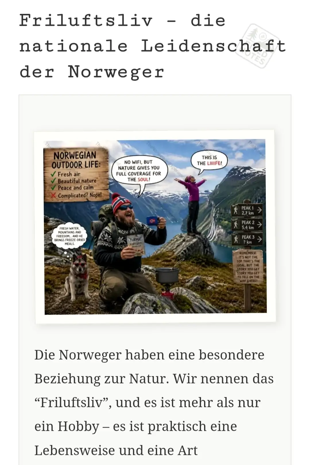 Friluftsliv – die nationale Leidenschaft der Norweger