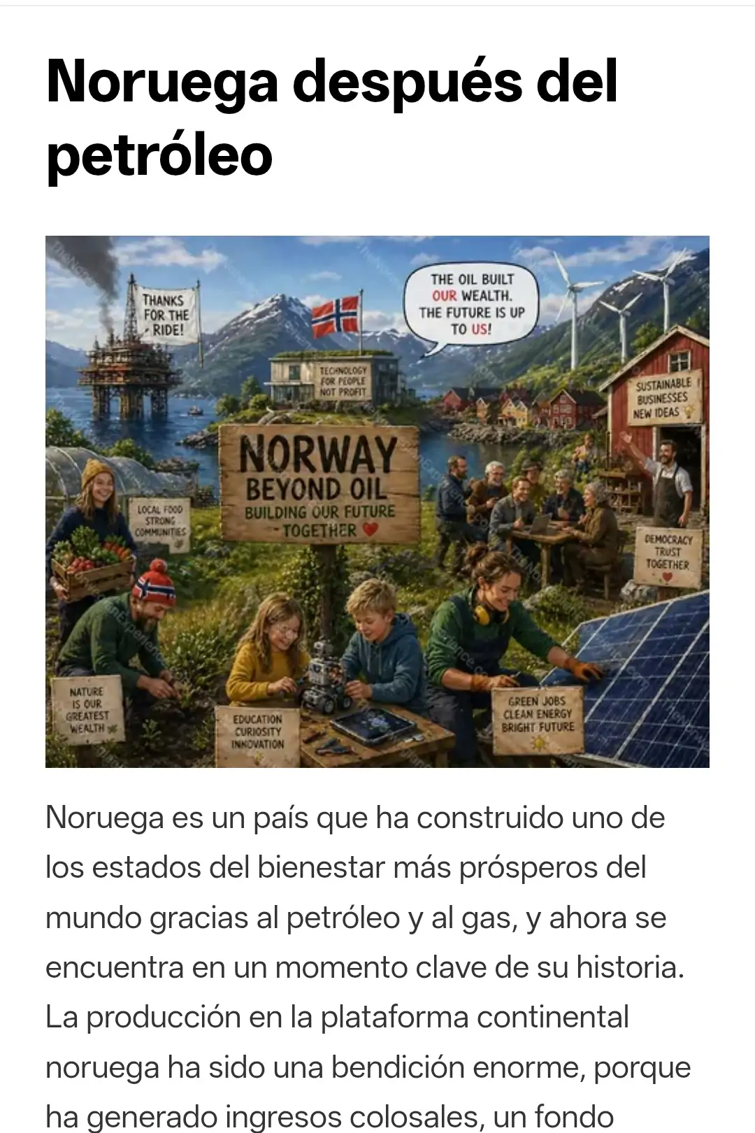 Noruega después del petróleo