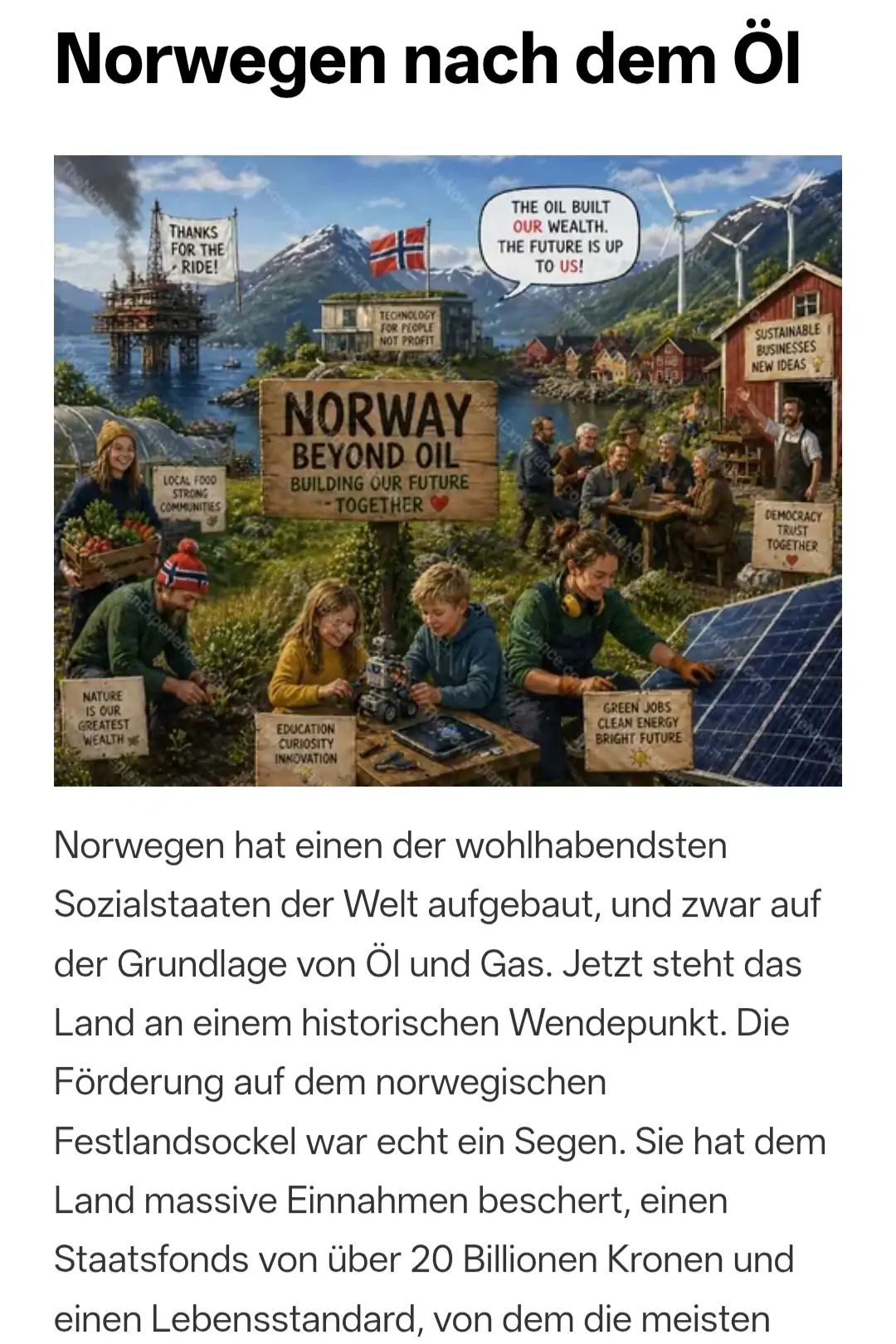 Norwegen nach dem Öl
