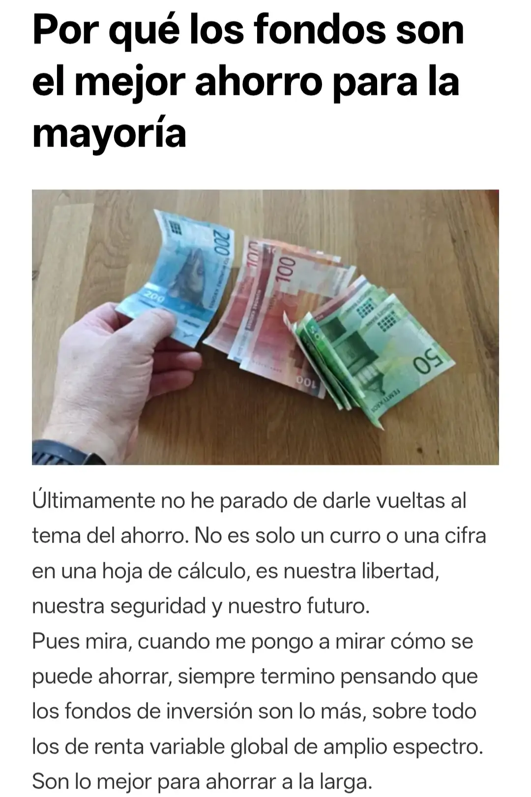 Por qué los fondos son el mejor ahorro para la mayoría