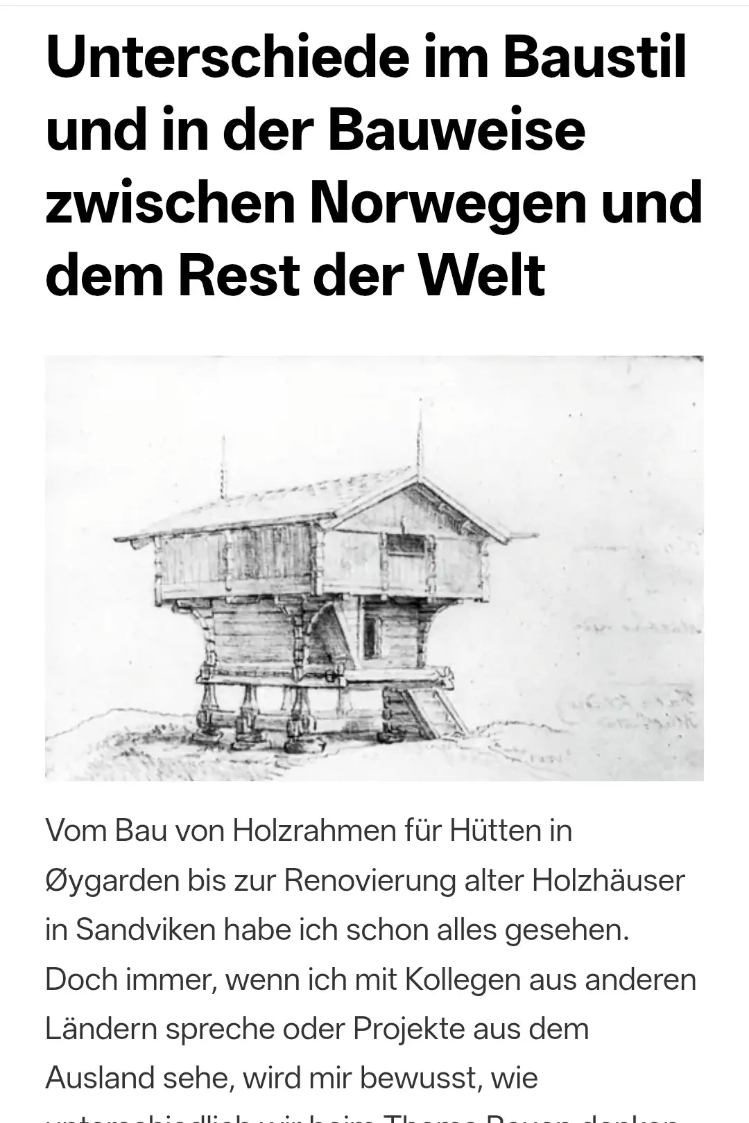 Unterschiede im Baustil und in der Bauweise zwischen Norwegen und dem Rest der Welt