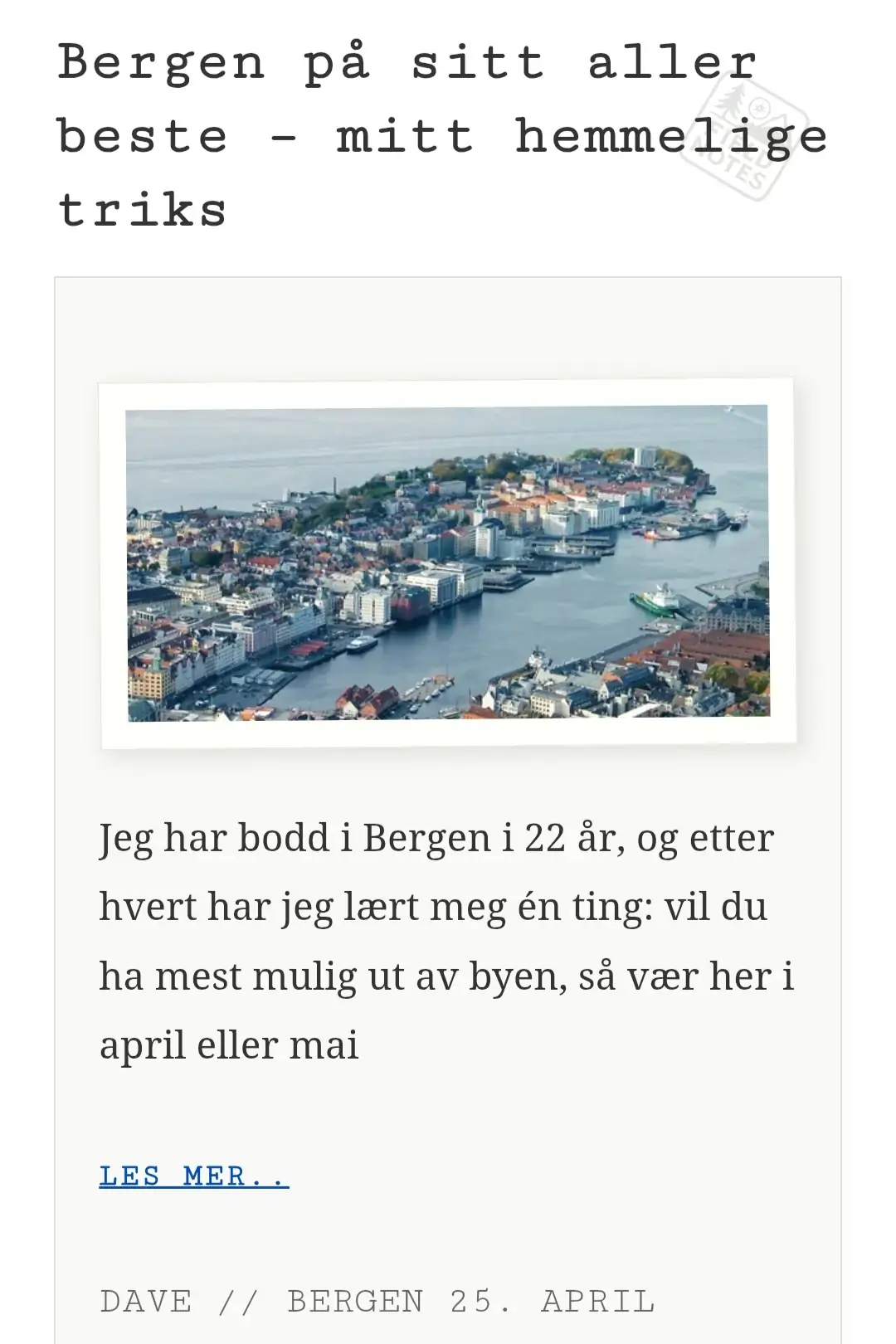Bergen på sitt aller beste – mitt hemmelige triks