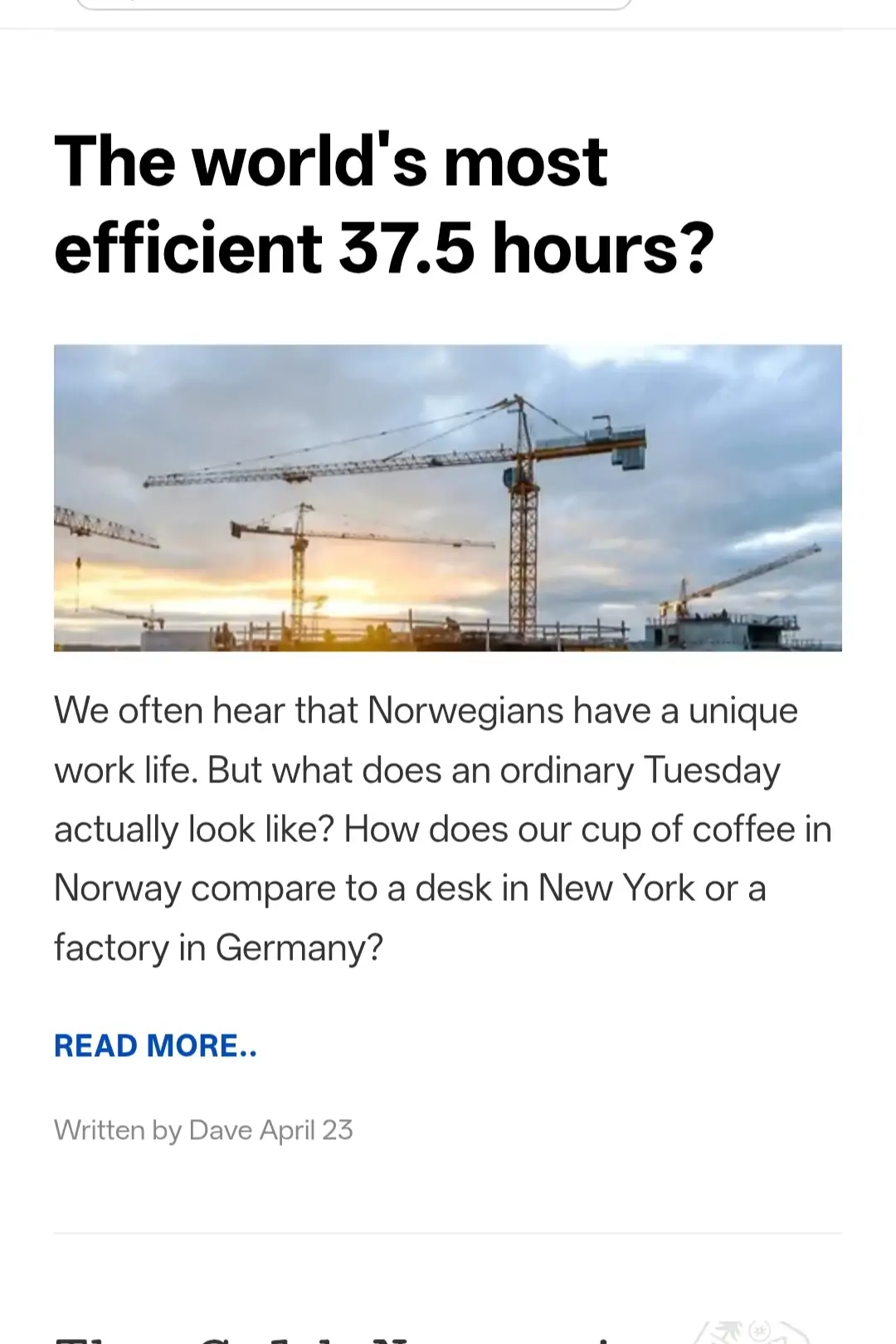 The world's most efficient 37.5 hours?
