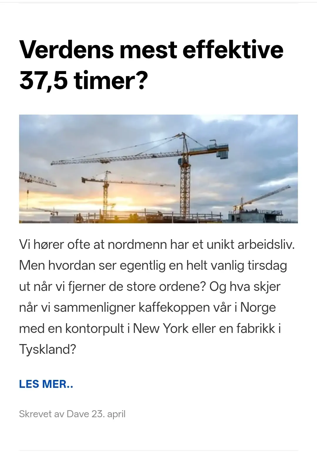 Verdens mest effektive 37,5 timer?