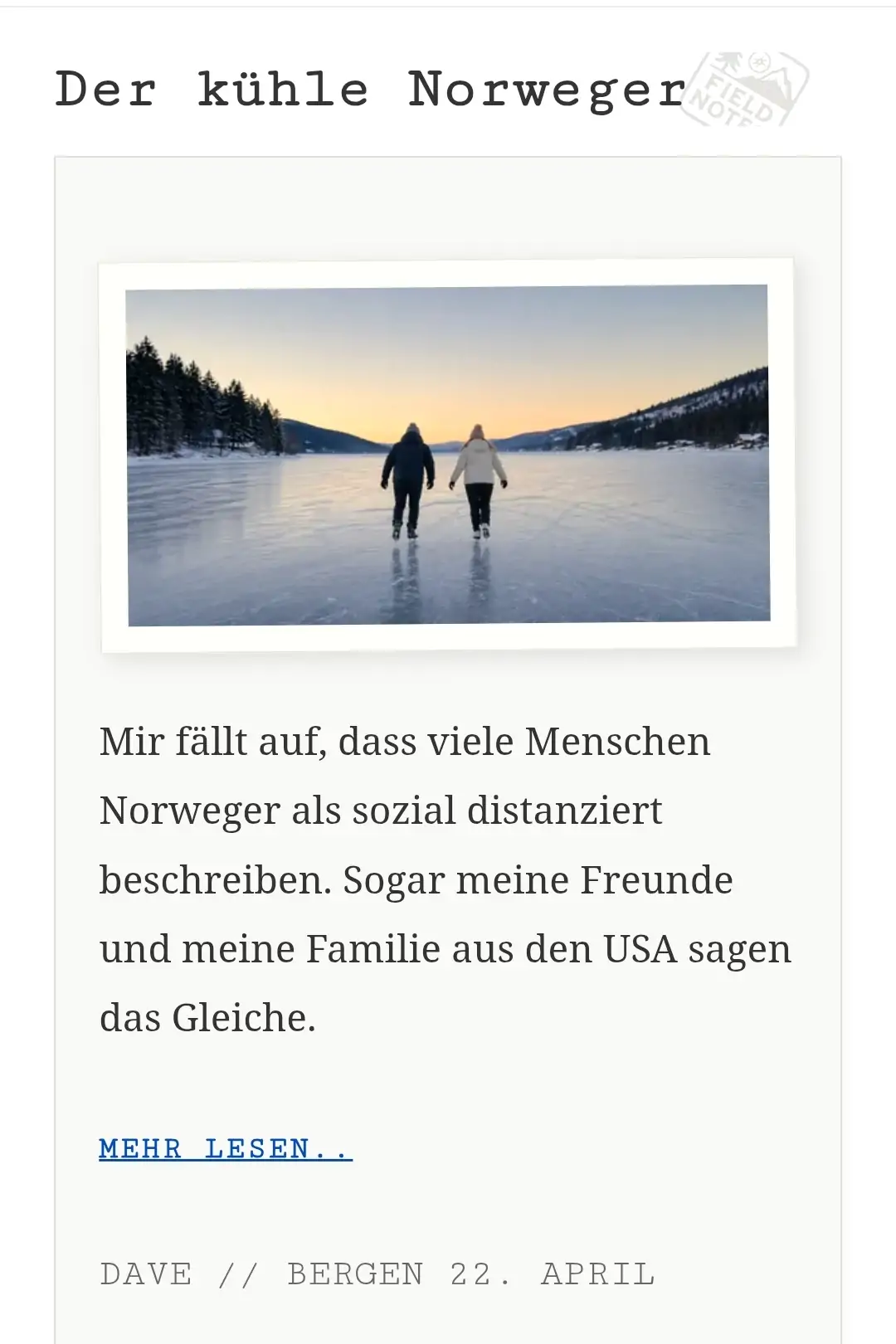 Der kühle Norweger