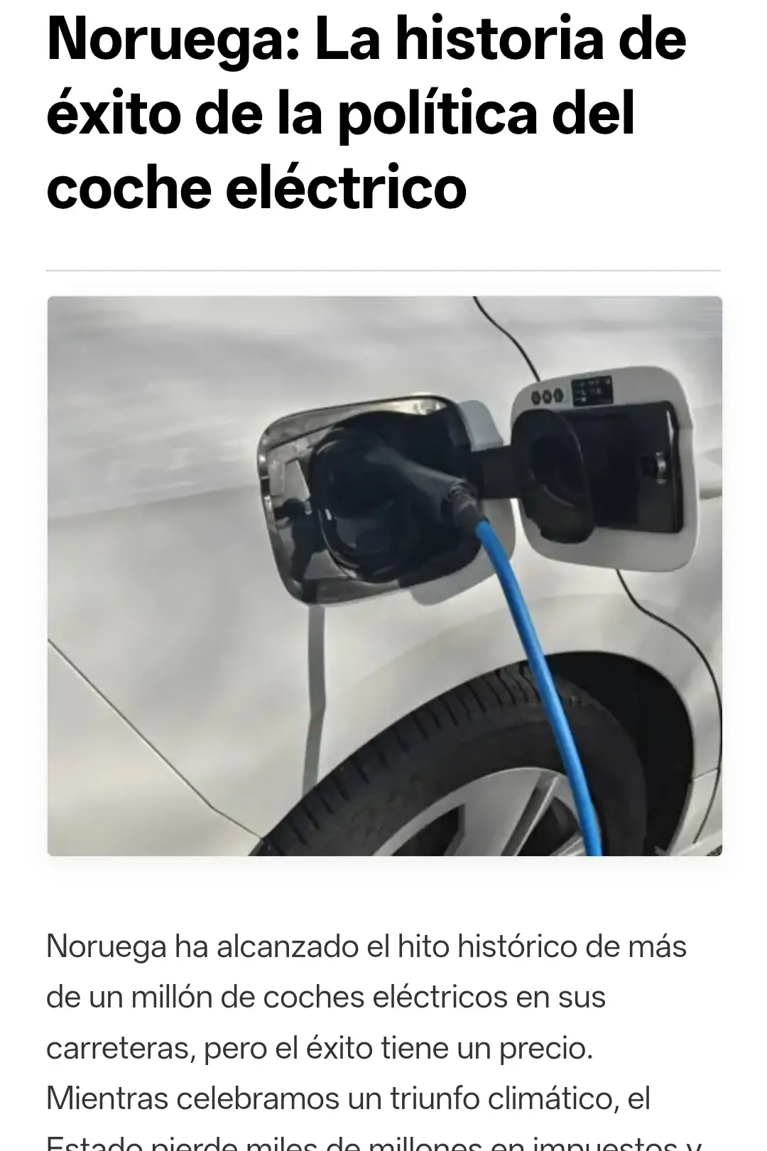Noruega: La historia de éxito de la política del coche eléctrico