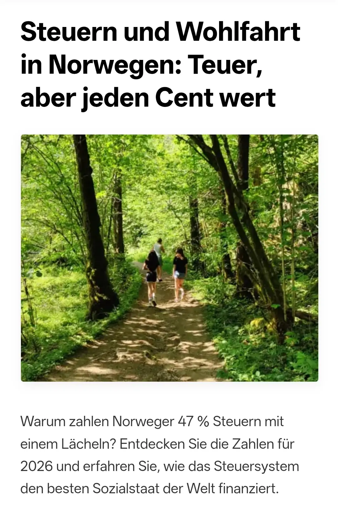 Steuern und Wohlfahrt in Norwegen: Teuer, aber jeden Cent wert